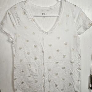 GAP Women's White Floral Top